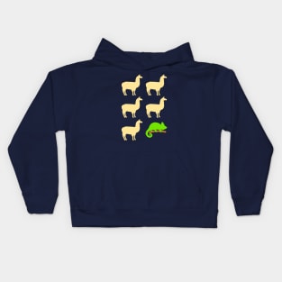 Llama Llama Llama Llama Llama Chameleon Kids Hoodie